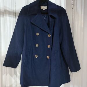 Navy Classic Navy Pea Coat (size 16)